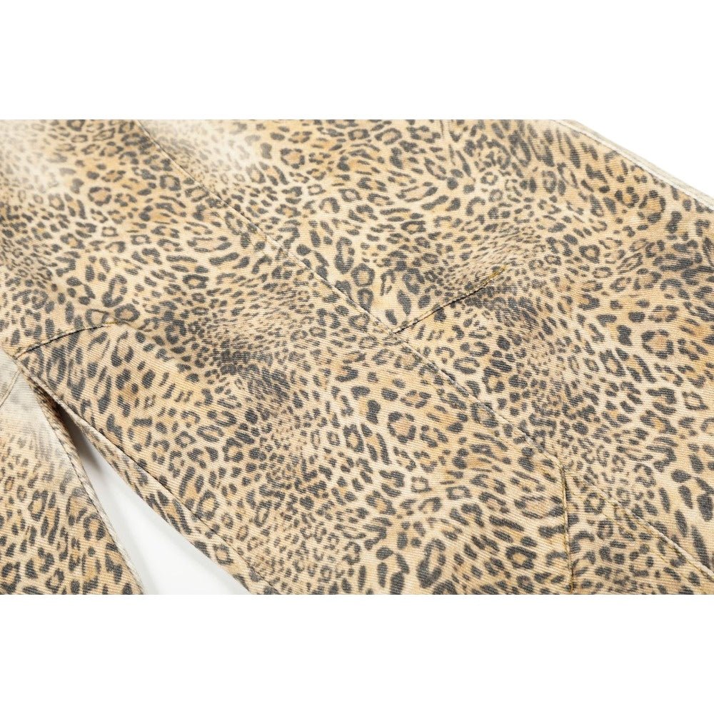Vintage Washed Leopard Print Casual Pants - Thrashink