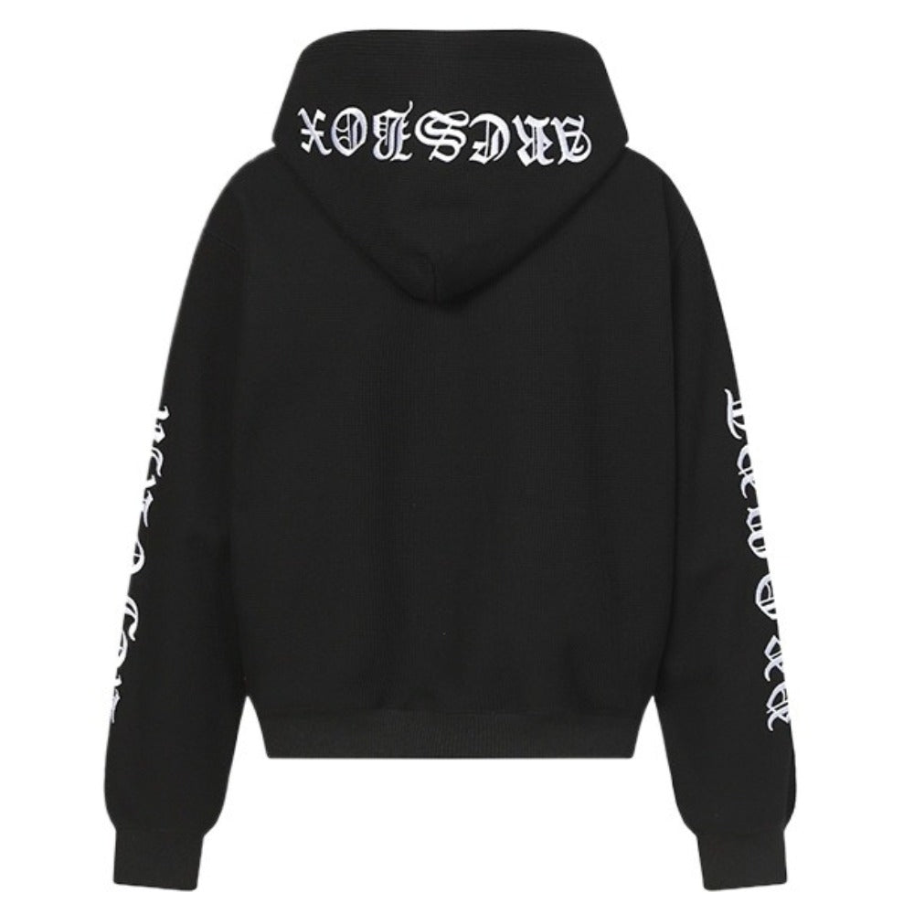 Waffle Hooded Pullover Hoodie - Thrashink