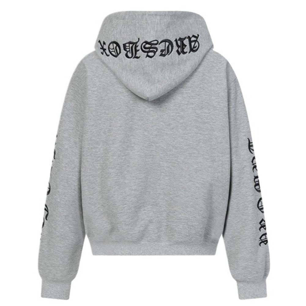 Waffle Hooded Pullover Hoodie - Thrashink