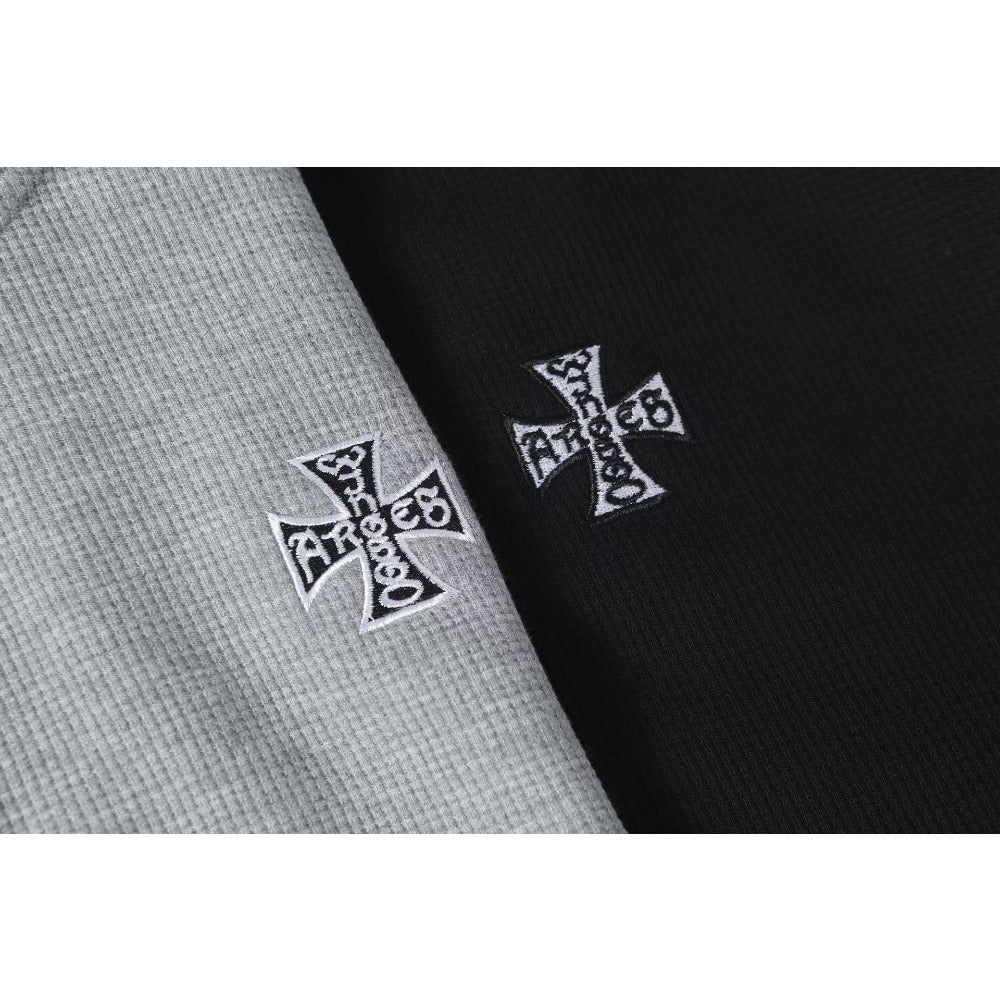 Waffle Hooded Pullover Hoodie - Thrashink