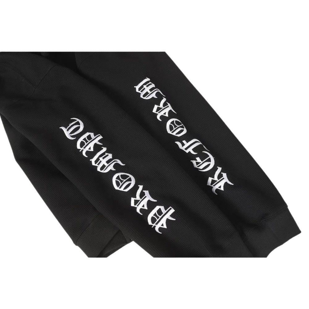 Waffle Hooded Pullover Hoodie - Thrashink