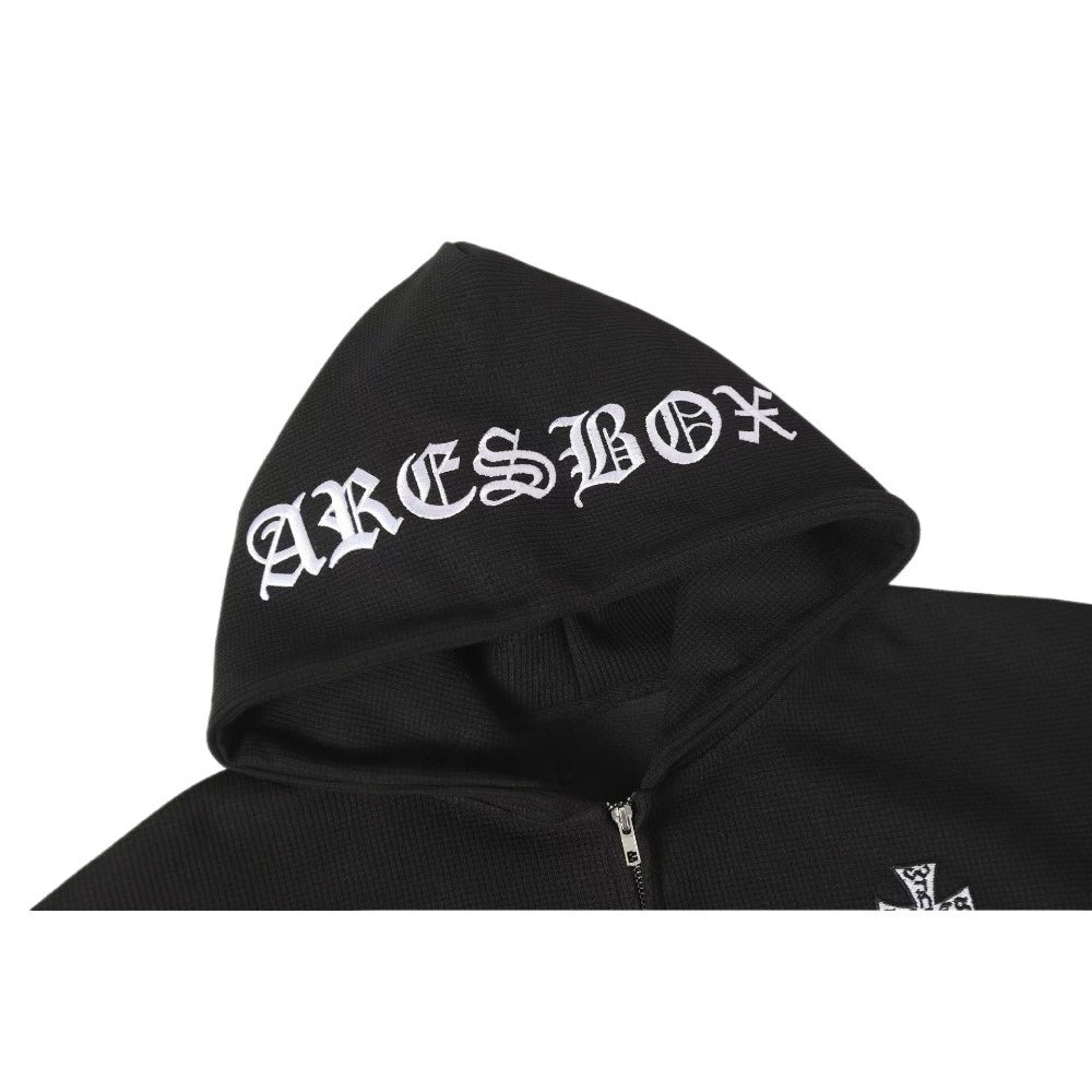 Waffle Hooded Pullover Hoodie - Thrashink