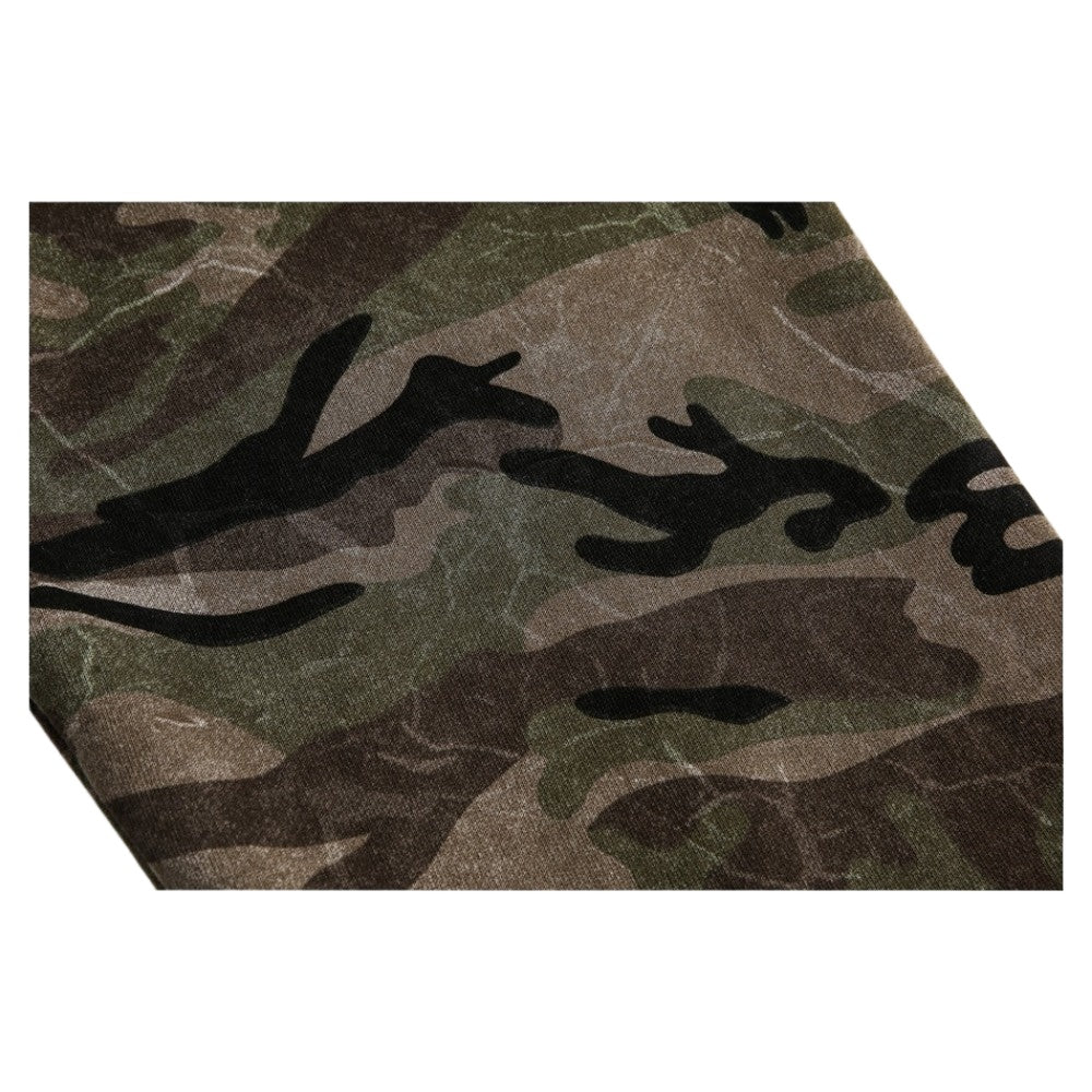 Wash Distressed Camouflage Hoodie - Thrashink