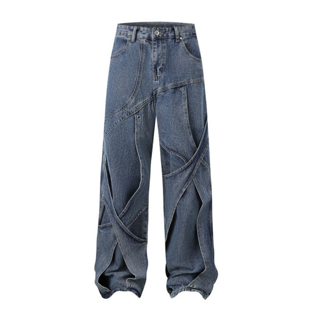 Washed Distressed Deconstructed Work Jeans - Thrashink