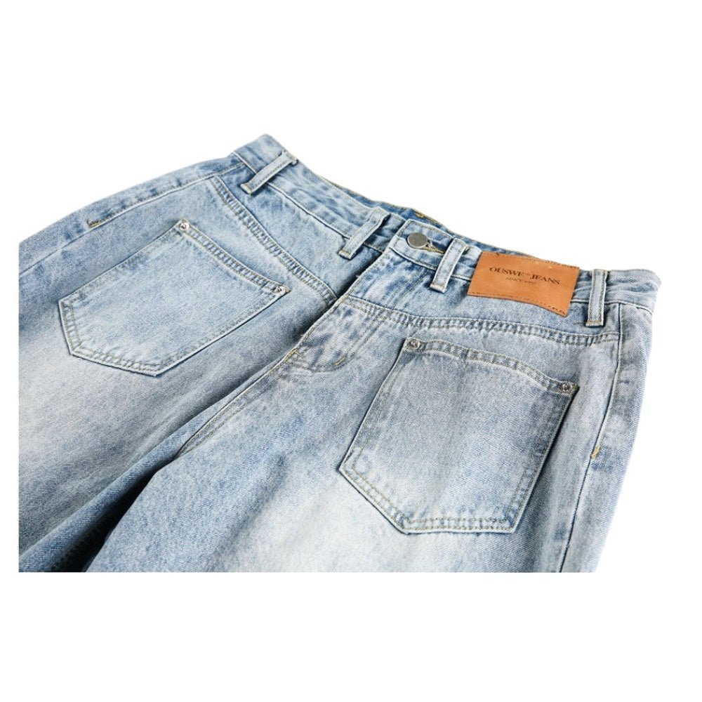 Washed Patch - Pocket Paneled Jeans - Thrashink