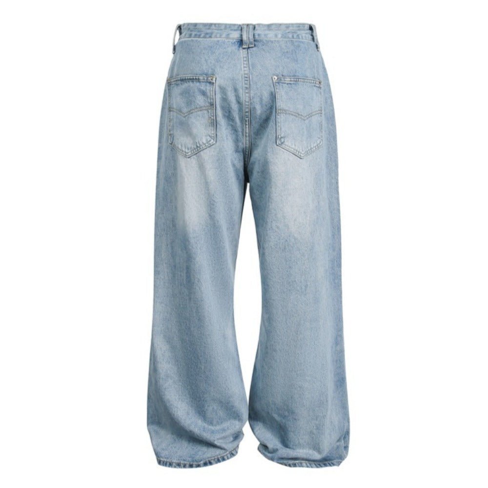 Washed Patch - Pocket Paneled Jeans - Thrashink