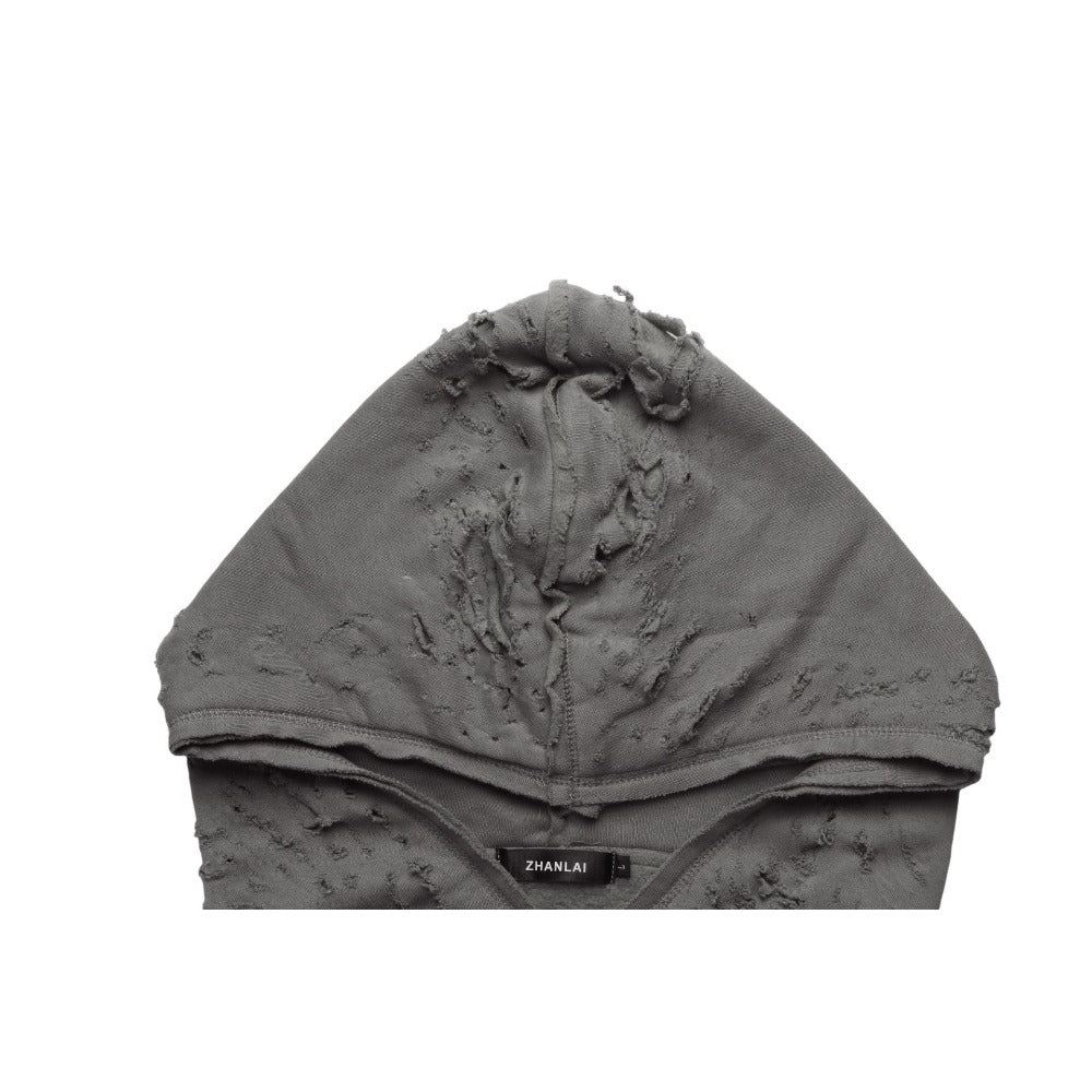 Wasteland - style Distressed Zip - up Hoodie - Thrashink