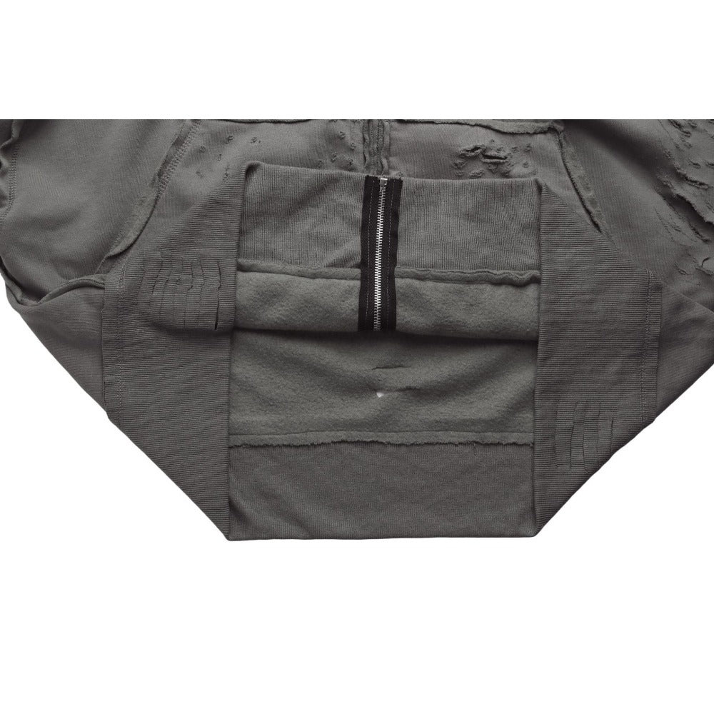 Wasteland - style Distressed Zip - up Hoodie - Thrashink