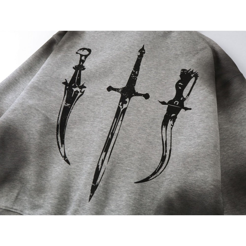 Wasteland Style Fur Collar Zipper Sweatshirt - Thrashink