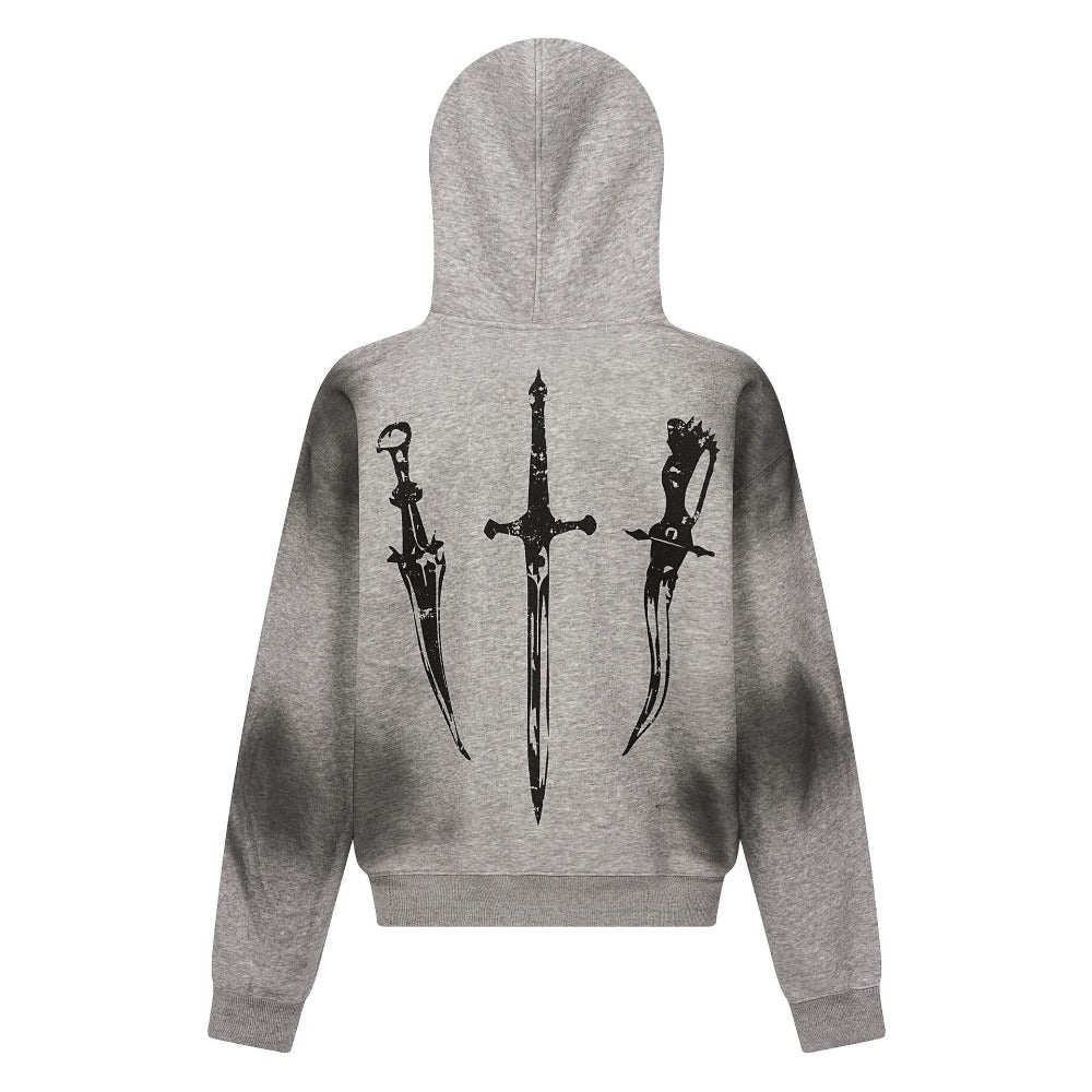 Wasteland Style Fur Collar Zipper Sweatshirt - Thrashink