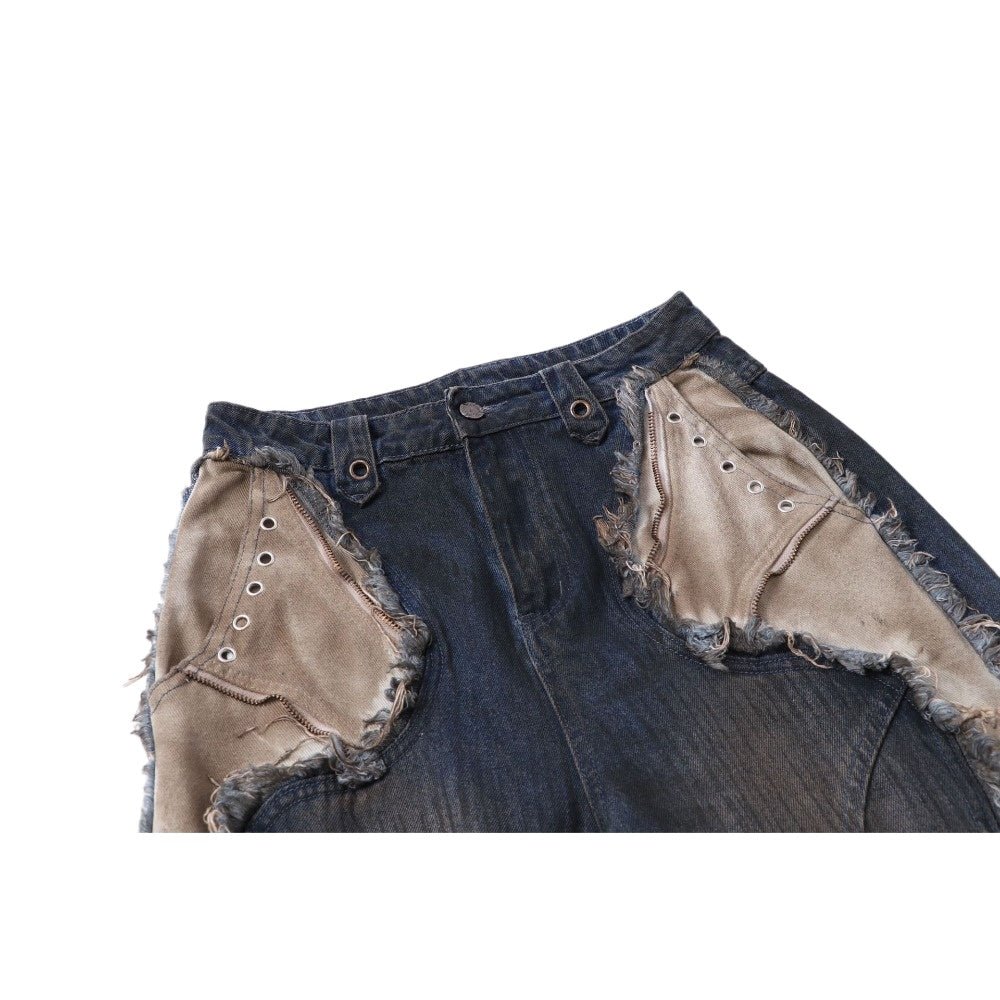 Wasteland Wide - Leg Patch Jeans - Thrashink
