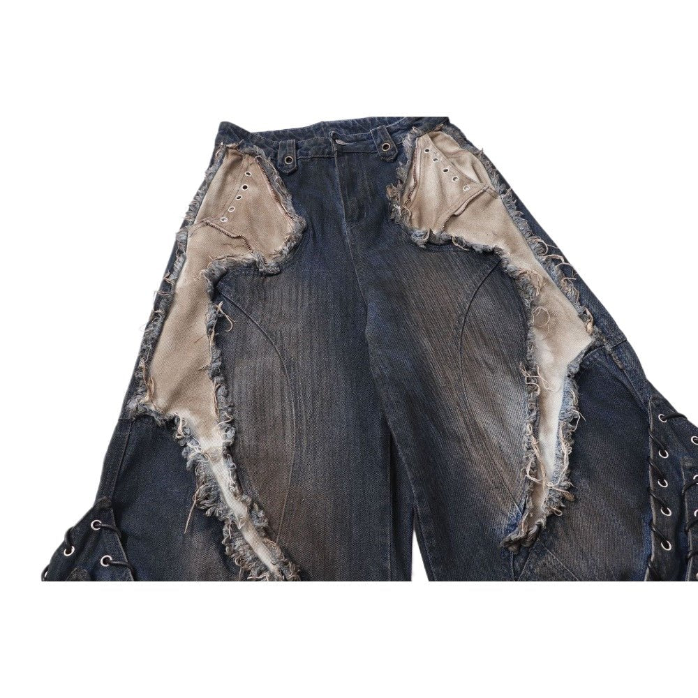 Wasteland Wide - Leg Patch Jeans - Thrashink