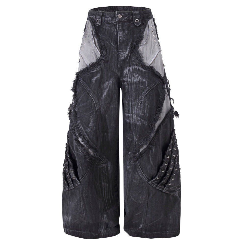 Wasteland Wide - Leg Patch Jeans - Thrashink