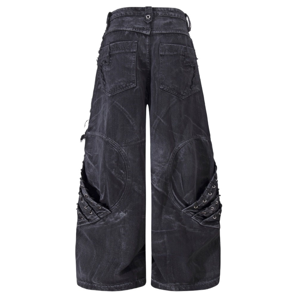 Wasteland Wide - Leg Patch Jeans - Thrashink