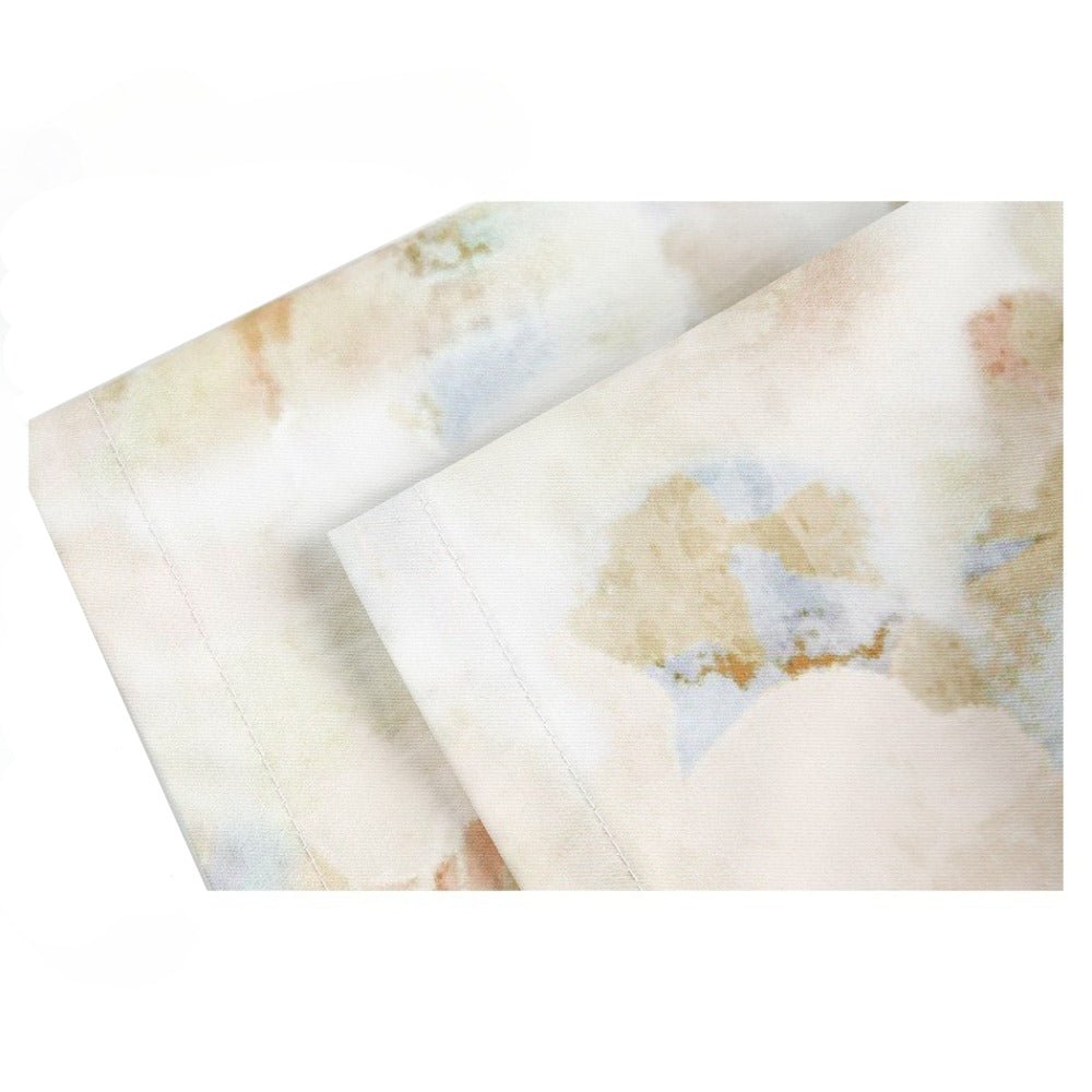 Watercolor Print Denim Short - Sleeve Shirt - Thrashink
