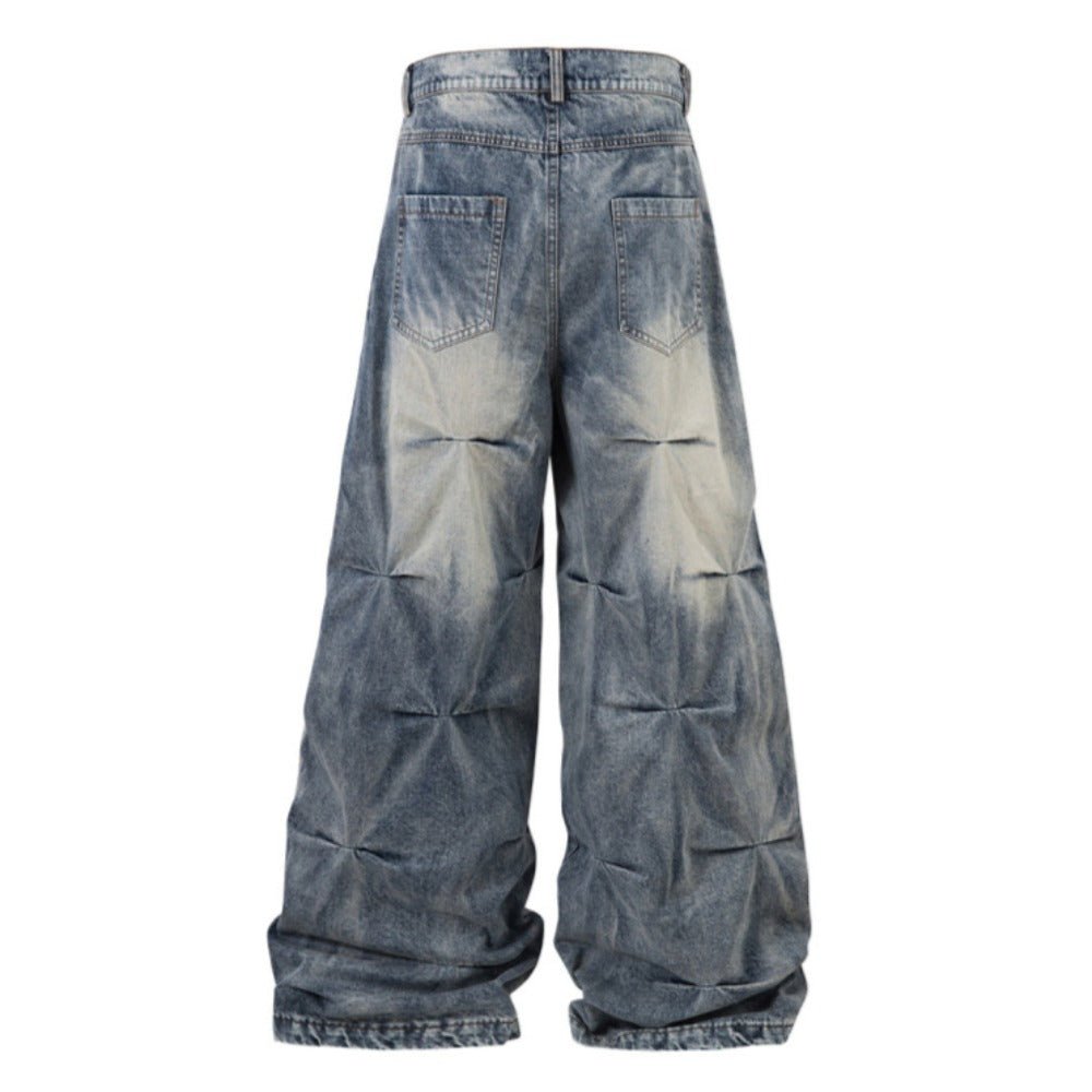 Wrinkle Trap Wide Leg Jeans - Thrashink