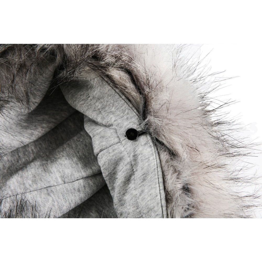 Y2K Graphic Print Fur Collar Detachable Hoodie - Thrashink