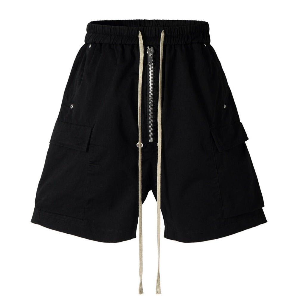 Zipper Drawstring Street Shorts - Thrashink
