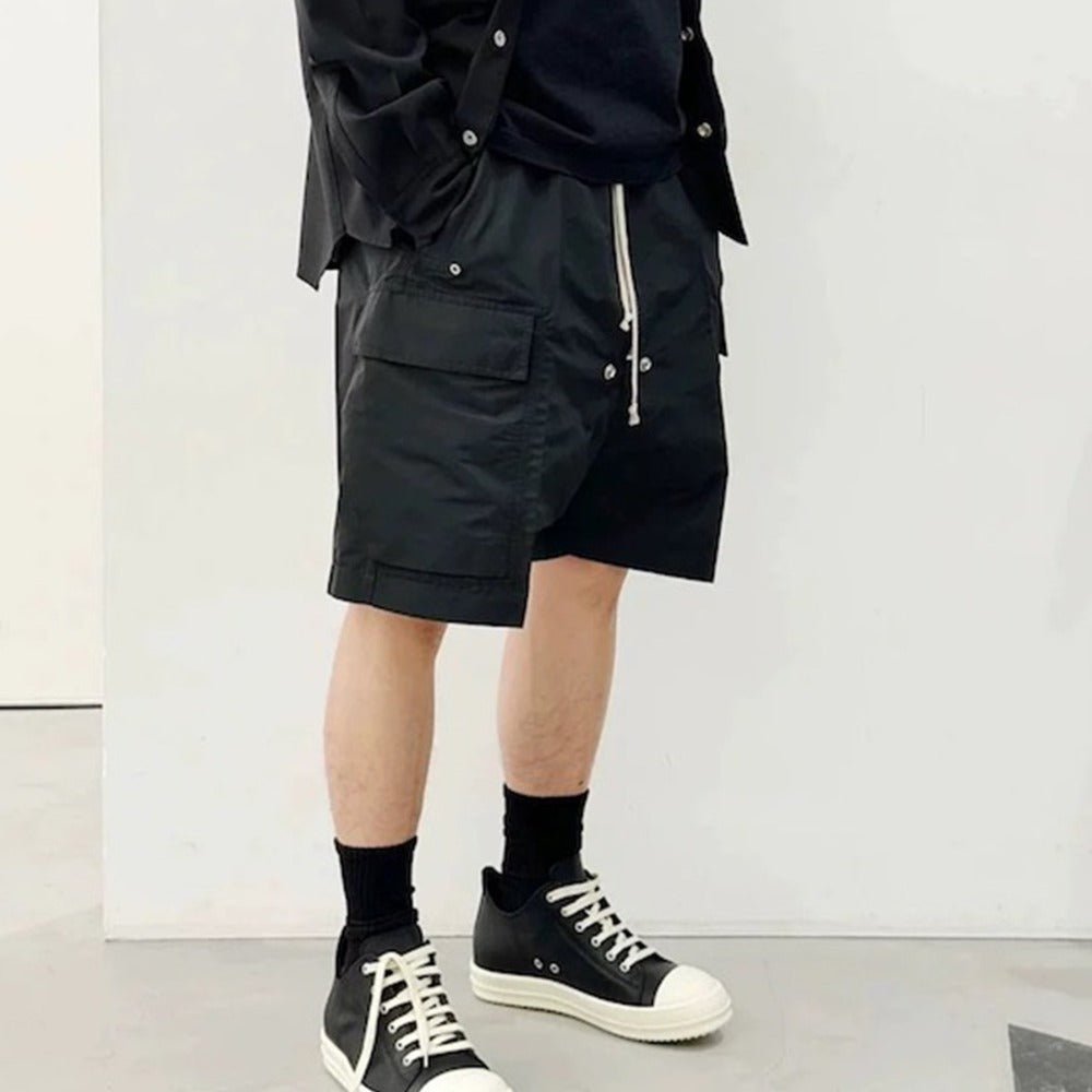 Zipper Drawstring Street Shorts - Thrashink